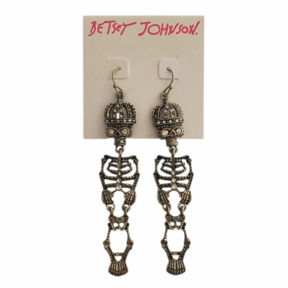 Betsey Johnson Dangle Skellington Earrings